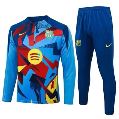 25-26 Kids Barcelona Training Kits Sweatshirt Tracksuits Cheap Football Jersey Wholesale Yupoo