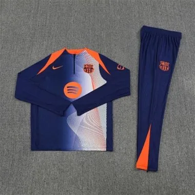 25-26 Kids Barcelona Training Kits Sweatshirt Tracksuits Cheap Football Jersey Wholesale Yupoo