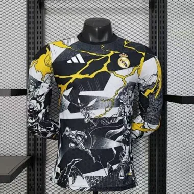 25-26 Player Real Madrid Pre-Match Marvel Long Sleeve Kit Cheap Football Jersey Wholesale Yupoo