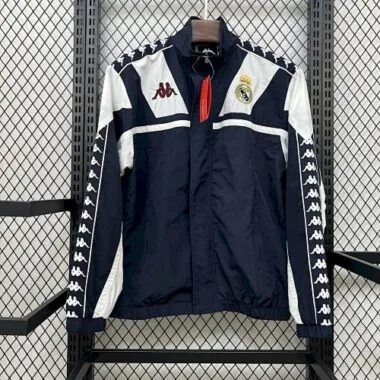 25-26 Real Madrid x Kappa OG Style Navy Windbreaker Jackets Cheap Football Jersey Wholesale Yupoo