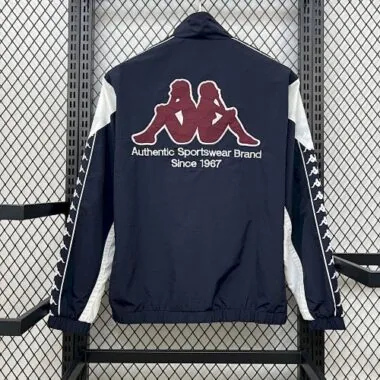 25-26 Real Madrid x Kappa OG Style Navy Windbreaker Jackets Cheap Football Jersey Wholesale Yupoo