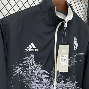25-26 Real Madrid Trench Coat Reversible Windbreaker Double-Sides Jacket