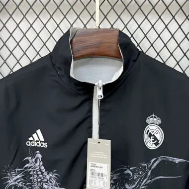 25-26 Real Madrid Trench Coat Reversible Windbreaker Double-Sides Jacket