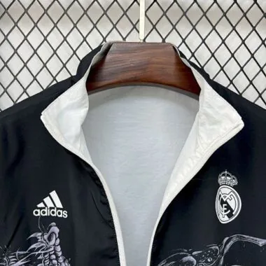 25-26 Real Madrid Trench Coat Reversible Windbreaker Double-Sides Jacket