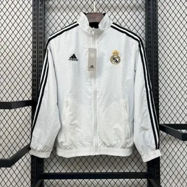 25-26 Real Madrid Trench Coat Reversible Windbreaker Double-Sides Jacket