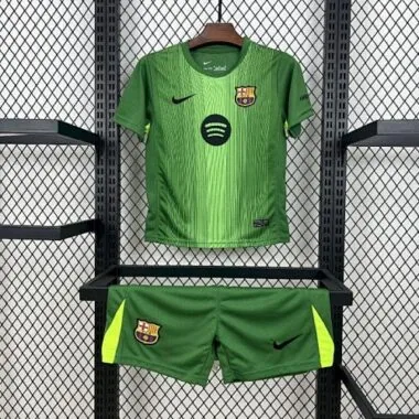 25-26 Kids Barcelona Goalkeeper Kit Cheap Football Jersey Wholesale Yupoo