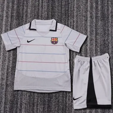 03-04 Retro Kids Barcelona Away Kit Cheap Football Jersey Wholesale Yupoo