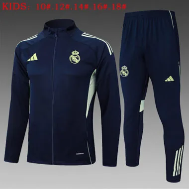 25-26 Kids Real Madrid Training Kits Jacket Tracksuits Cheap Football Jersey Wholesale Yupoo
