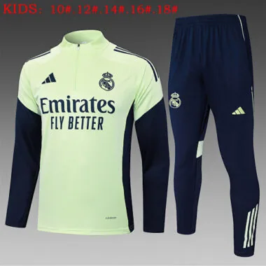 25-26 Kids Real Madrid Training Kits Sweatshirt Tracksuits Cheap Football Jersey Wholesale Yupoo