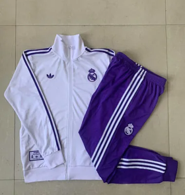 25-26 Kids Real Madrid Training Kits Jacket Tracksuits Cheap Football Jersey Wholesale Yupoo