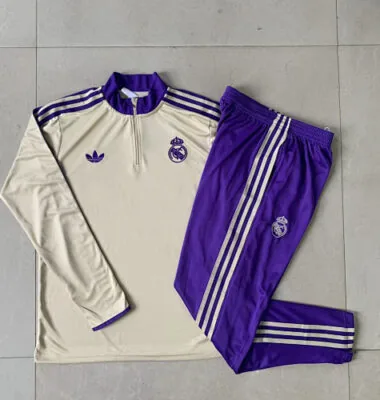 25-26 Kids Real Madrid Training Kits Sweatshirt Tracksuits Cheap Football Jersey Wholesale Yupoo