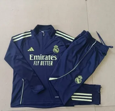 25-26 Kids Real Madrid Training Kits Sweatshirt Tracksuits Cheap Football Jersey Wholesale Yupoo
