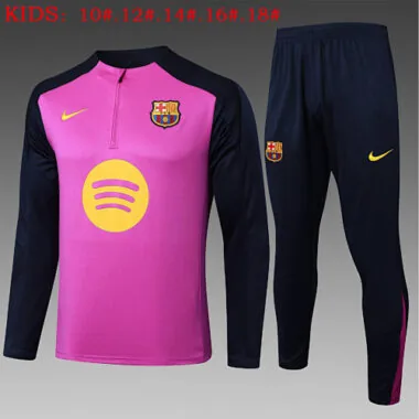 25-26 Kids Barcelona Training Kits Sweatshirt Tracksuits Cheap Football Jersey Wholesale Yupoo