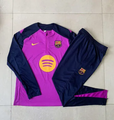 25-26 Kids Barcelona Training Kits Sweatshirt Tracksuits Cheap Football Jersey Wholesale Yupoo