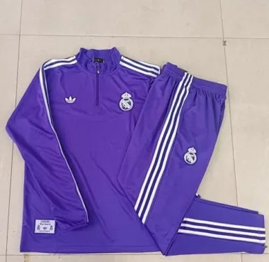 25-26 Kids Real Madrid Training Kits Sweatshirt Tracksuits Cheap Football Jersey Wholesale Yupoo