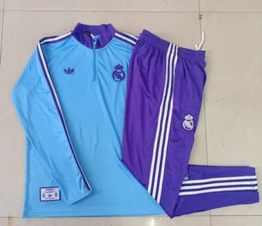 25-26 Kids Real Madrid Training Kits Sweatshirt Tracksuits Cheap Football Jersey Wholesale Yupoo