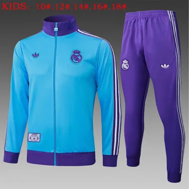 25-26 Kids Real Madrid Training Kits Jacket Tracksuits Cheap Football Jersey Wholesale Yupoo