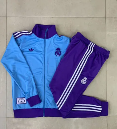 25-26 Kids Real Madrid Training Kits Jacket Tracksuits Cheap Football Jersey Wholesale Yupoo