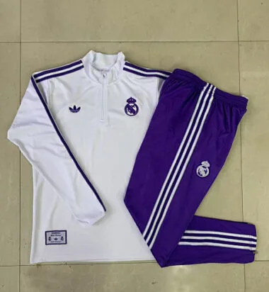 25-26 Kids Real Madrid Training Kits Sweatshirt Tracksuits Cheap Football Jersey Wholesale Yupoo
