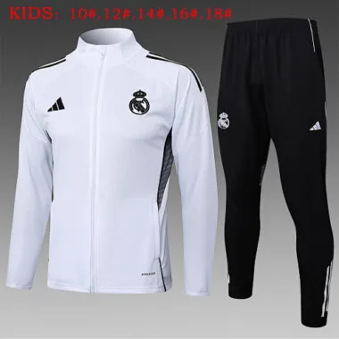 25-26 Kids Real Madrid Training Kits Jacket Tracksuits Cheap Football Jersey Wholesale Yupoo