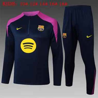 25-26 Kids Barcelona Training Kits Sweatshirt Tracksuits Cheap Football Jersey Wholesale Yupoo
