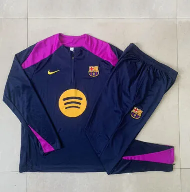 25-26 Kids Barcelona Training Kits Sweatshirt Tracksuits Cheap Football Jersey Wholesale Yupoo