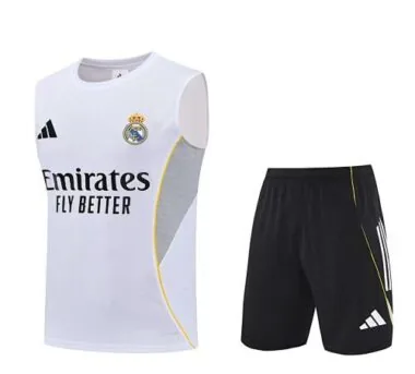 25-26 Real Madrid Sleeveless Training Kits Football Tracksuits Cheap Football Jersey Wholesale Yupoo