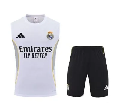 25-26 Real Madrid Sleeveless Training Kits Football Tracksuits Cheap Football Jersey Wholesale Yupoo