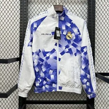96-97 Real Madrid Retro Trench Coat Reversible Windbreaker Double-Sides Jacket