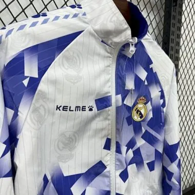 96-97 Real Madrid Retro Trench Coat Reversible Windbreaker Double-Sides Jacket
