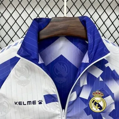 96-97 Real Madrid Retro Trench Coat Reversible Windbreaker Double-Sides Jacket