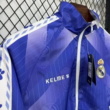 96-97 Real Madrid Retro Trench Coat Reversible Windbreaker Double-Sides Jacket
