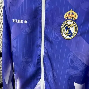 96-97 Real Madrid Retro Trench Coat Reversible Windbreaker Double-Sides Jacket