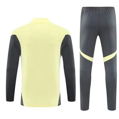 25-26 Real Madrid Yellow&Grey Training Kits Long Tracksuits Cheap Football Jersey Wholesale Yupoo