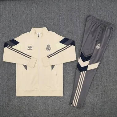 25-26 Real Madrid Yellow Tracksuits Long Jacket Suits Cheap Football Jersey Wholesale Yupoo