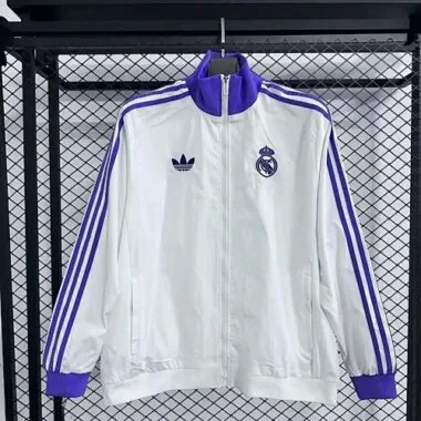 25-26 Real Madrid Whte Windbreaker Jackets Cheap Football Jersey Wholesale Yupoo