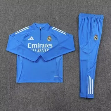 25-26 Real Madrid Training Kits Long Blue Tracksuits Cheap Football Jersey Wholesale Yupoo