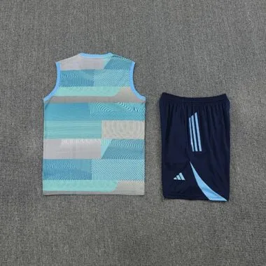 25-26 Real Madrid Training Kits Light Blue Vest Suits Cheap Football Jersey Wholesale Yupoo
