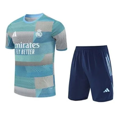 25-26 Real Madrid Training Kits Light Blue Tracksuits Cheap Football Jersey Wholesale Yupoo