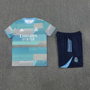 25-26 Real Madrid Training Kits Light Blue Tracksuits Cheap Football Jersey Wholesale Yupoo