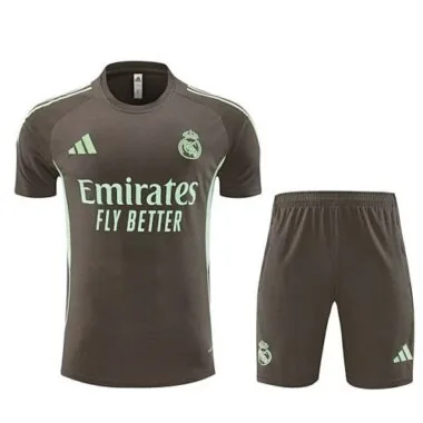 25-26 Real Madrid Training Kits Brown Football Tracksuits Cheap Football Jersey Wholesale Yupoo