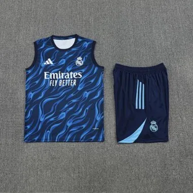 25-26 Real Madrid Training Kits Blue Football Vest Suits Cheap Football Jersey Wholesale Yupoo