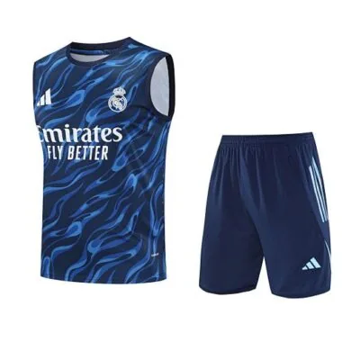 25-26 Real Madrid Training Kits Blue Football Vest Suits Cheap Football Jersey Wholesale Yupoo