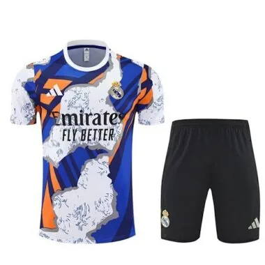 25-26 Real Madrid Pre-Match Blue&White Training Kits Football Tracksuits