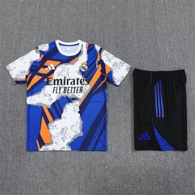 25-26 Real Madrid Pre-Match Blue&White Training Kits Football Tracksuits