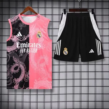 25-26 Real Madrid Pink&Black Dragon Training Kits Tracksuits Cheap Football Jersey Wholesale Yupoo