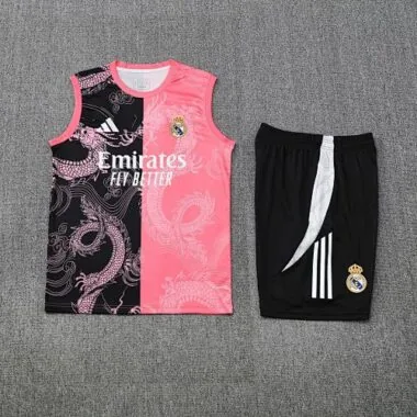 25-26 Real Madrid Pink&Black Dragon Training Kits Tracksuits Cheap Football Jersey Wholesale Yupoo