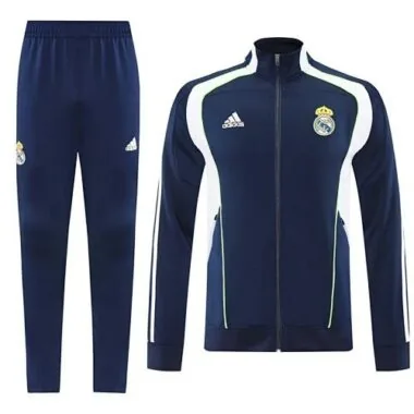 25-26 Real Madrid Navy&White Tracksuits Long Jacket Suits Cheap Football Jersey Wholesale Yupoo