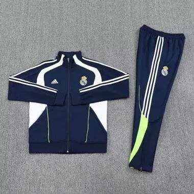 25-26 Real Madrid Navy&White Tracksuits Long Jacket Suits Cheap Football Jersey Wholesale Yupoo