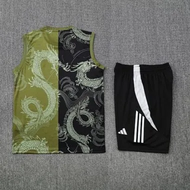 25-26 Real Madrid Green&Black Dragon Training Kits Football Tracksuits
